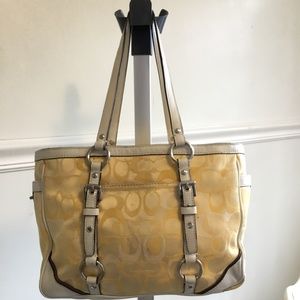 Coach Yellow fabric and white leather No D1059-F156669